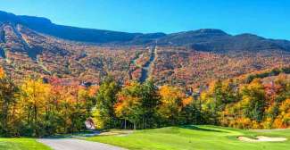 Herfstkleuren in Vermont, VS.