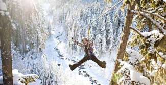 Ziplinen Whistler in de winter