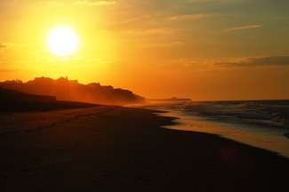 Schöner Sonnenuntergang in den Hamptons.