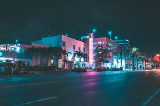 Ocean Drive is een populaire straat in het Art Deco District van Miami.