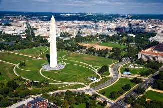 Het Washington Monument is in de 19e eeuw opgericht als eerbetoon aan de eerste president George Washington.