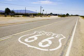 De Route 66 is een populaire route met de huurauto.