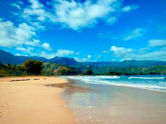 Hanalei Bay is de grootste baai van Kauai, gelegen aan de noordkust van Kauai.